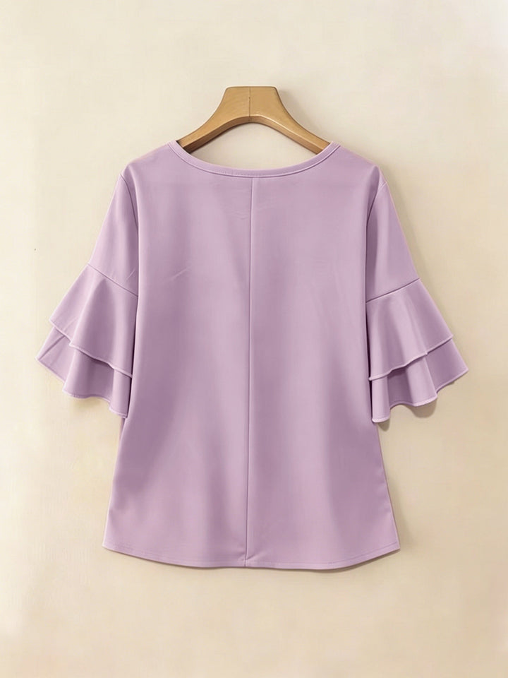 Eloise | Flowing Pearl-Button Blouse