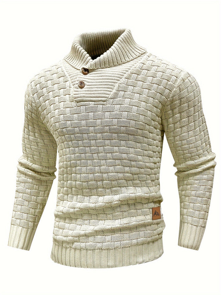 Garrett | Textured Shawl-Collar Sweater