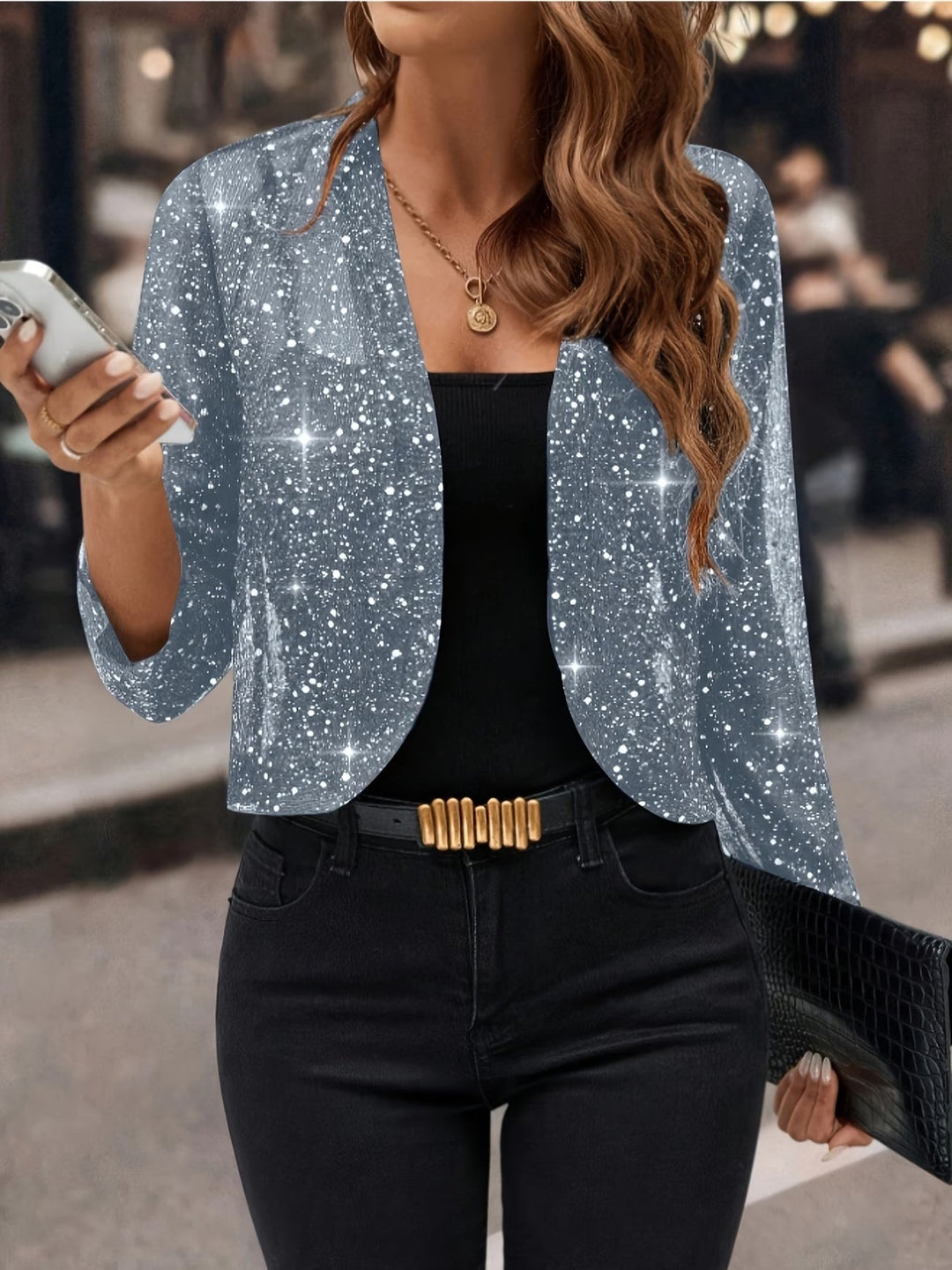 Luciana | Stylish Glitter Sequin Cardigan Jacket