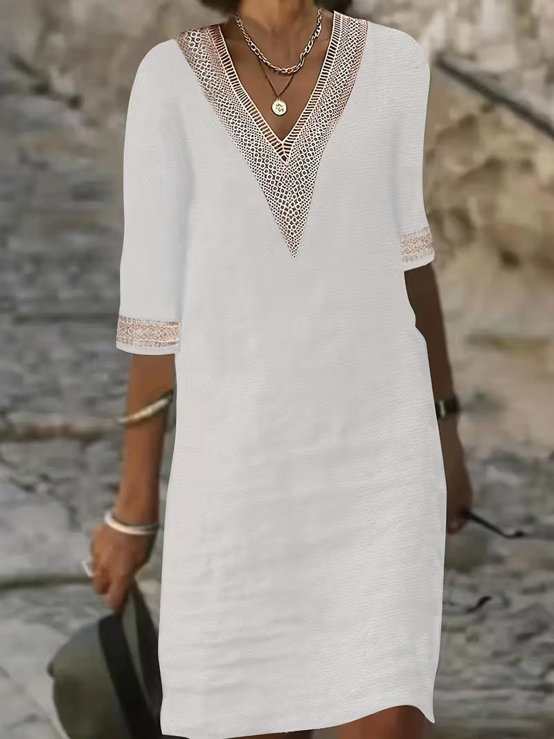 Virelle | Stylish V-Neck Mid Sleeve Dress
