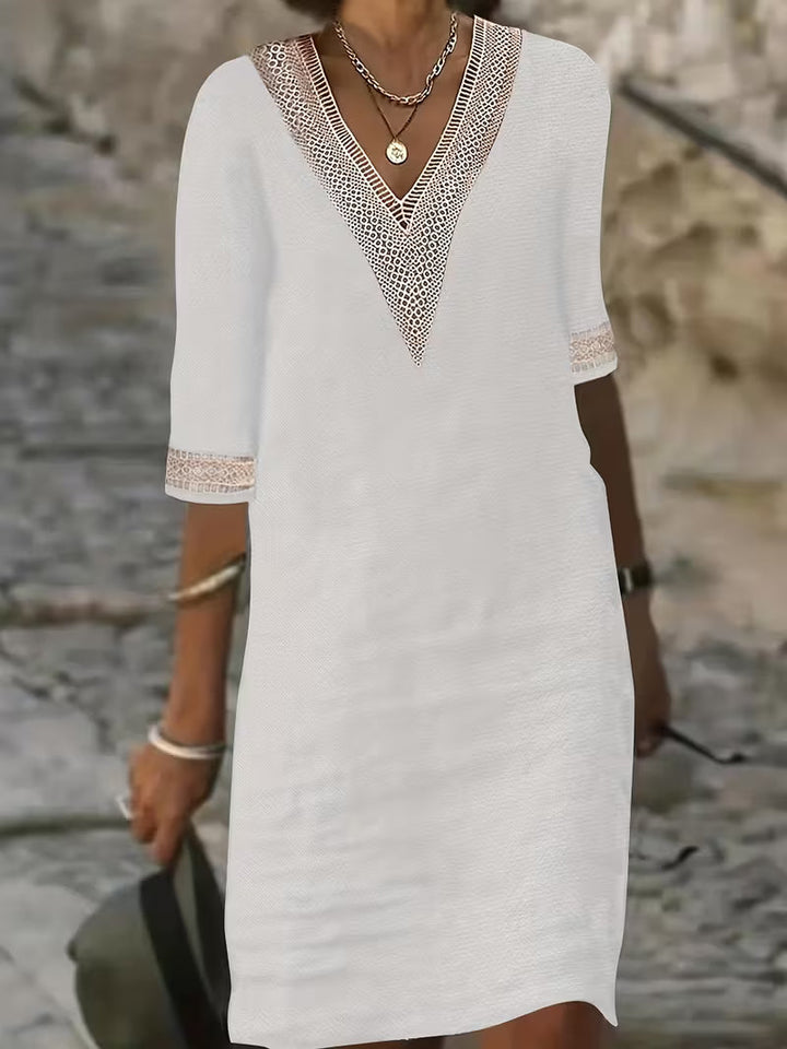 Virelle | Stylish V-Neck Mid Sleeve Dress