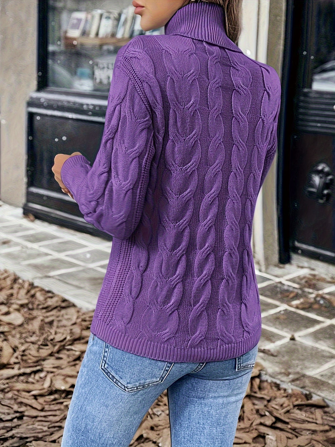 Delphina | Cable-Knit Turtleneck Sweater