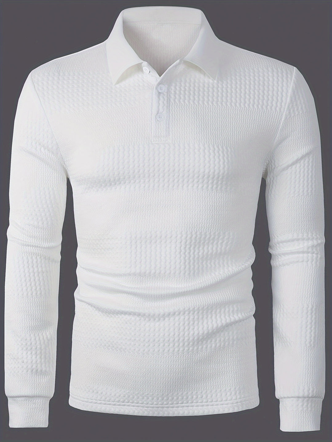 Reid | Textured Long Sleeve Polo Shirt