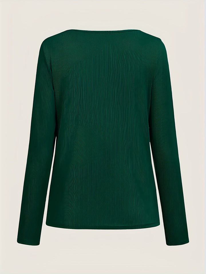 Priscilla | Ribbed Zip-Neck Top