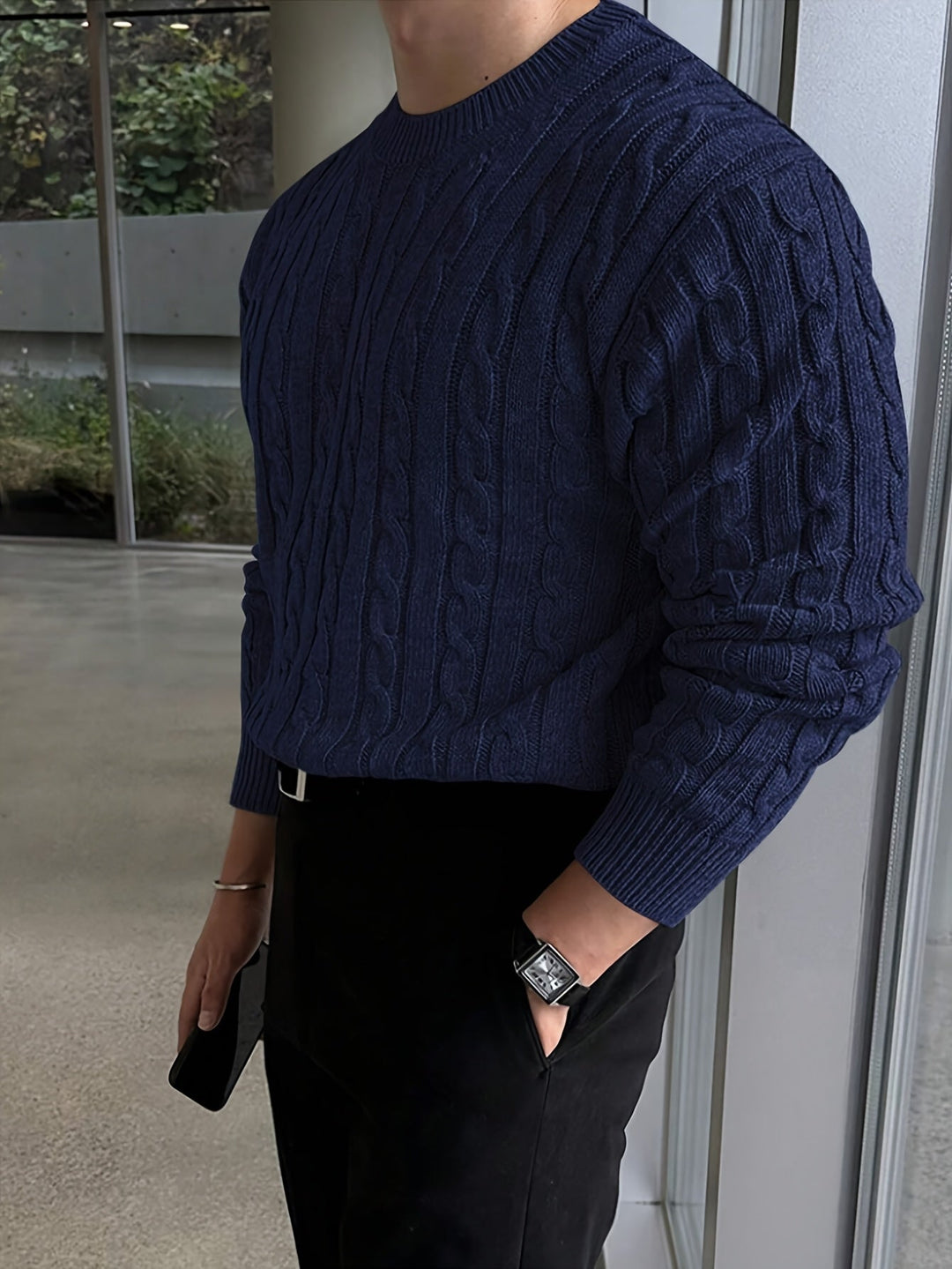 Reid | Cable-Knit Crewneck Sweater