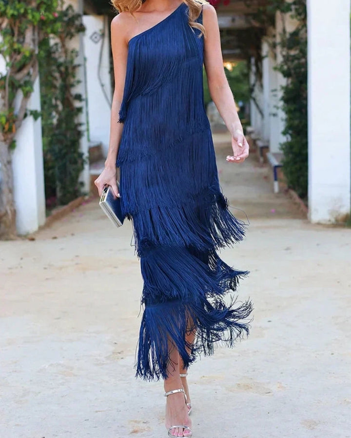 Viviana | Stylish Dropped Shoulders Long Dress
