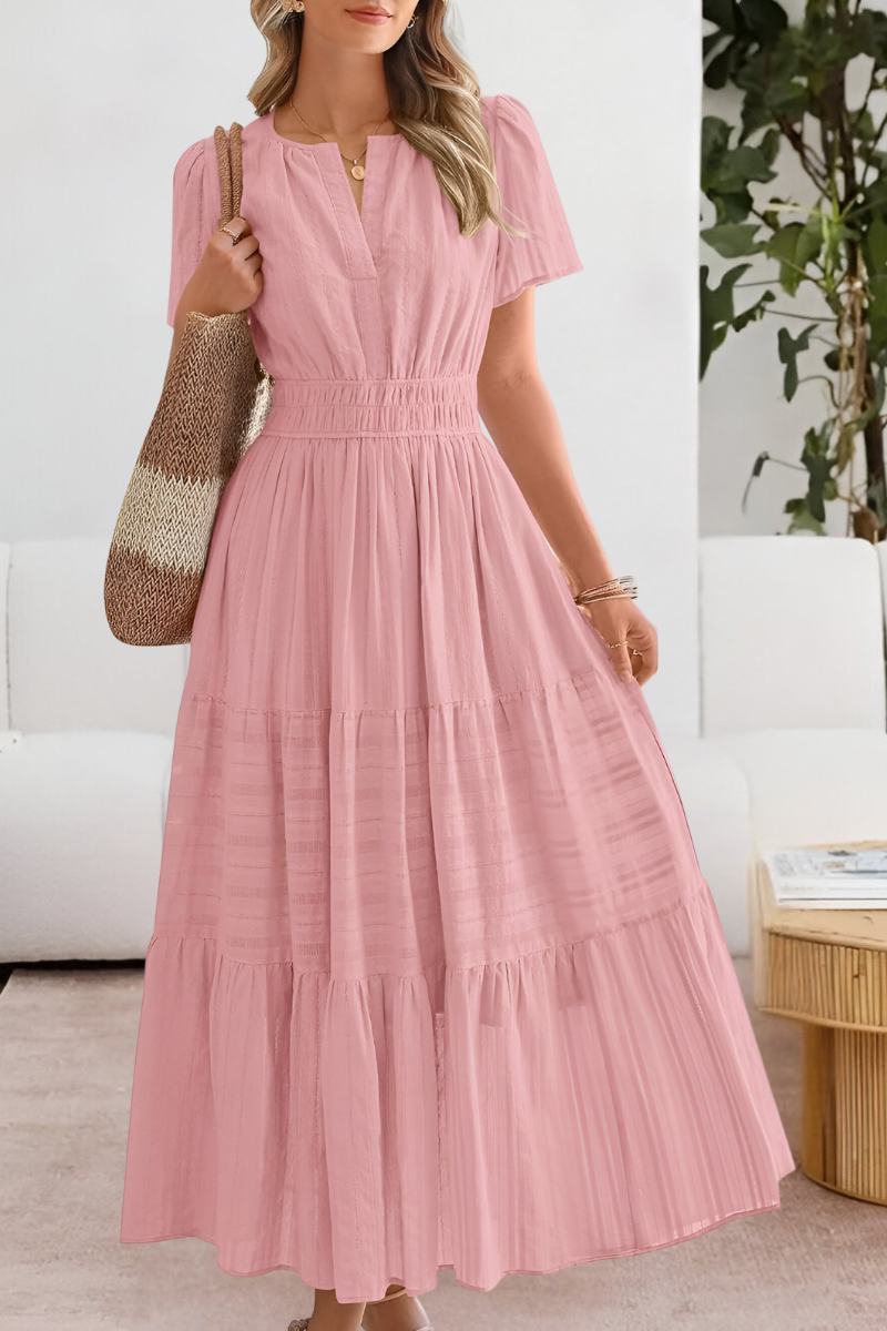 Cassandra | Tiered Flutter-Sleeve Midi Dress