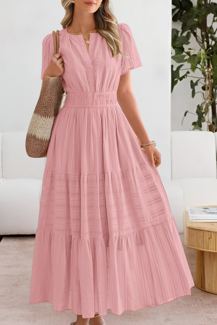 Cassandra | Tiered Flutter-Sleeve Midi Dress