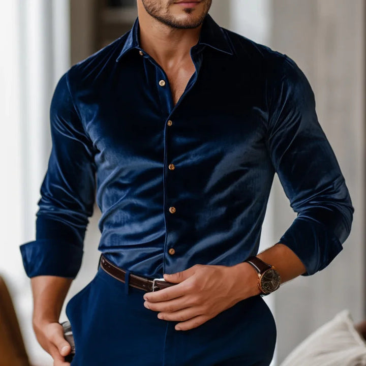 Dorian | Classic Long Sleeve Velvet Shirt
