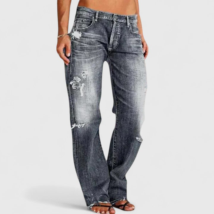 Emma | Stylish Rugged Wide-Leg Jeans