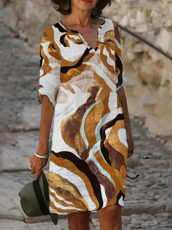Alessia | Stylish Multicolor Mid Sleeve Dress