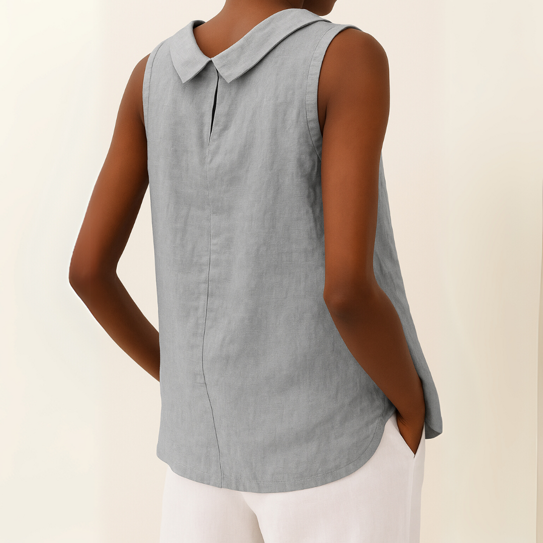 Mabel | Casual Sleeveless Roll Collar Top