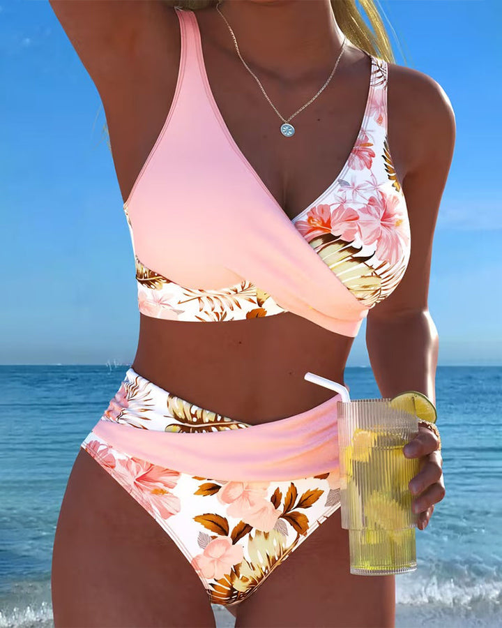 Vivienne | Floral Contrast Cut-Out Bikini