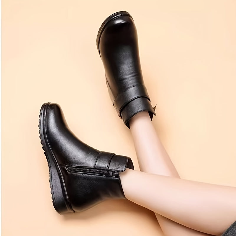 Lucille | Cozy Buckle Ankle Boots