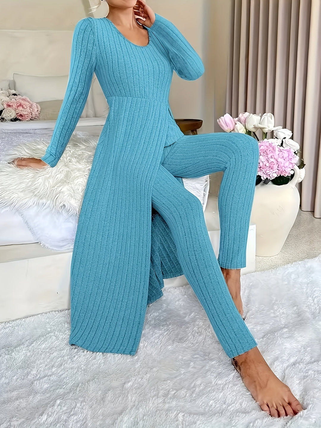 Estelle | Ribbed Lounge Two-Piece Set