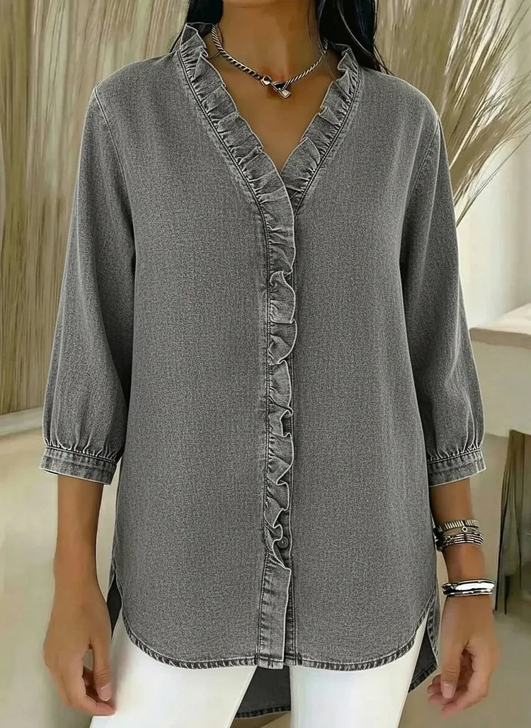 Elisa | Stylish Ruffle Mid Sleeve Blouse