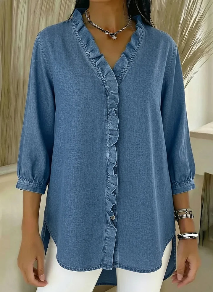 Elisa | Stylish Ruffle Mid Sleeve Blouse