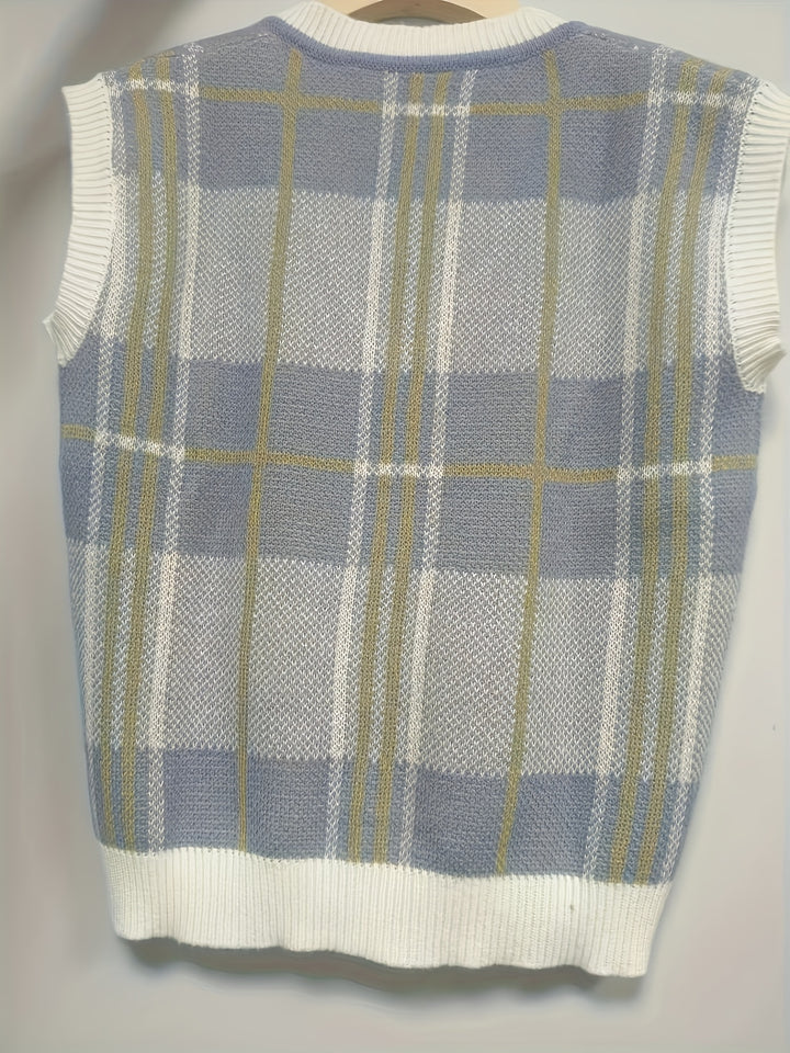Cynthia | Vintage Argyle V-Neck Sweater Vest