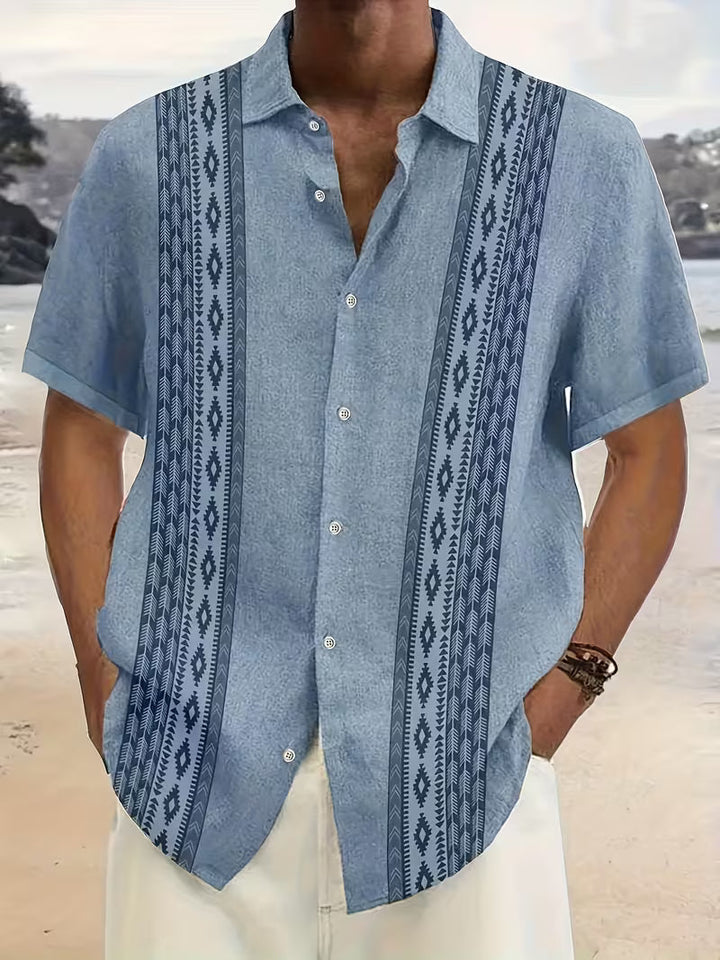 Luca | Vintage Geometric Pattern Button Shirts