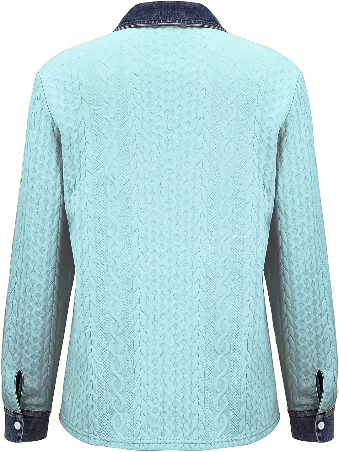 Marina | Contrast-Trim Cable-Knit Cardigan