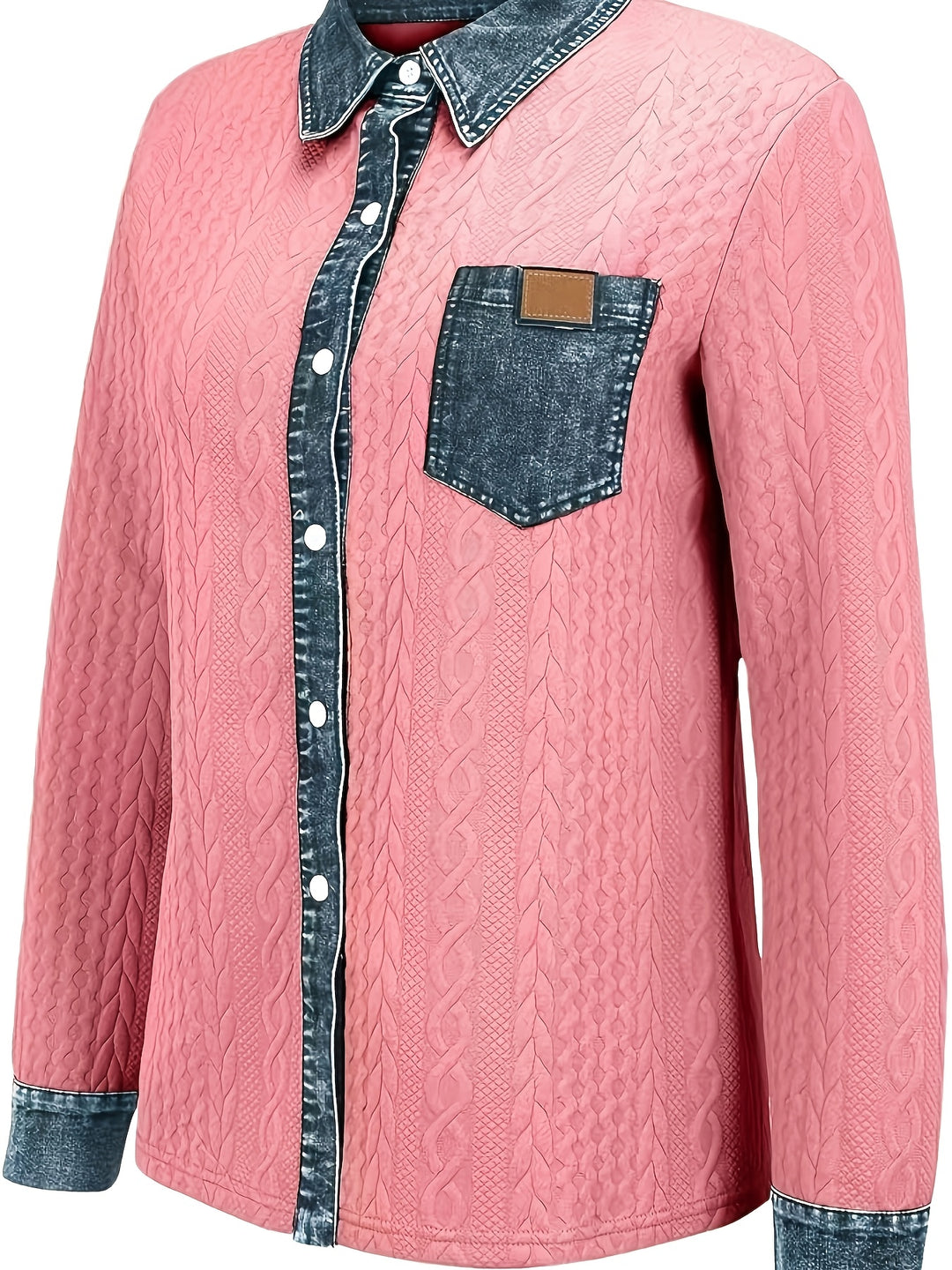 Marina | Contrast-Trim Cable-Knit Cardigan