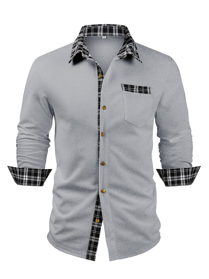 Desmond | Textured Contrast-Trim Shirt