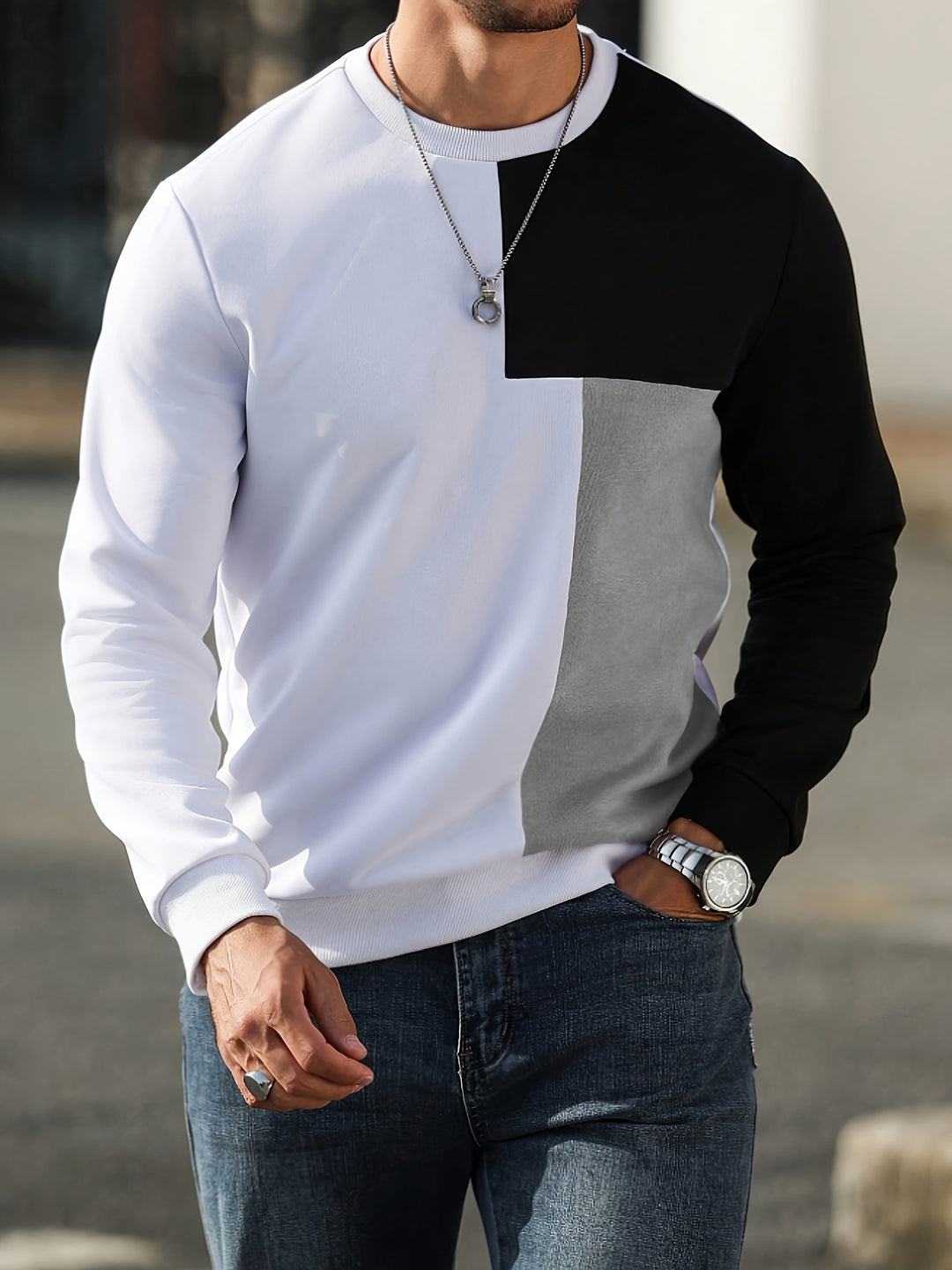 Jonah | Panelled Pullover Sweatshirt