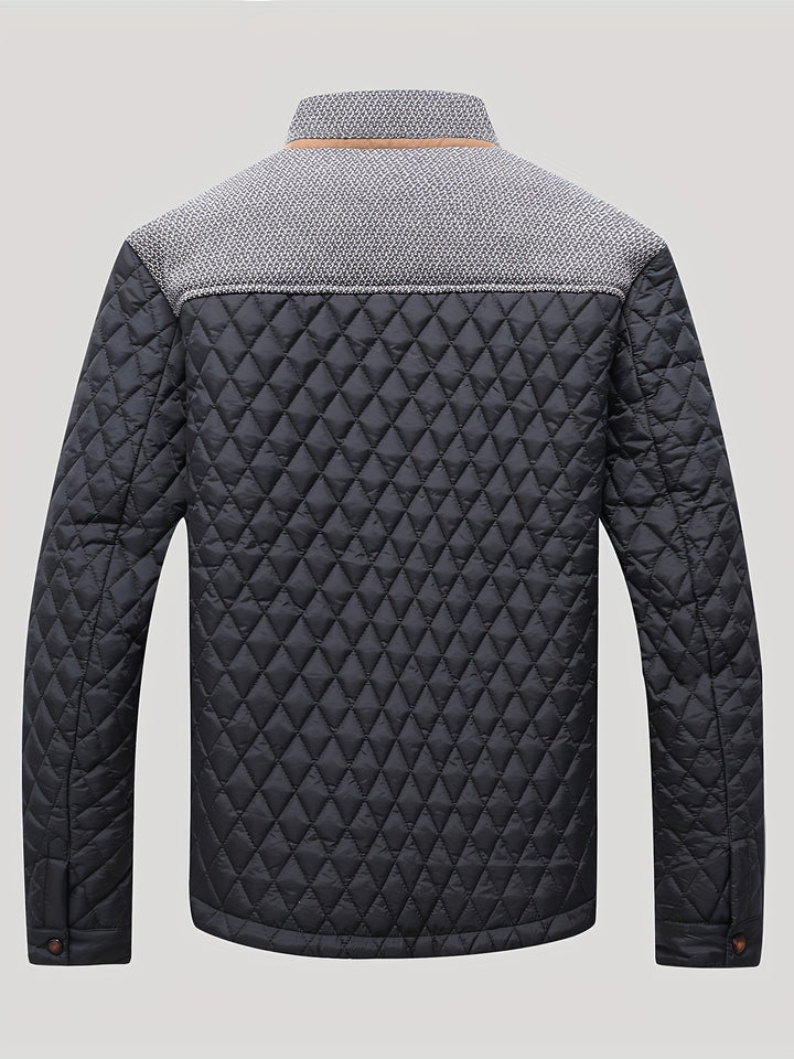 Thatcher | Diamond-Quilted Stand-Collar Jacket