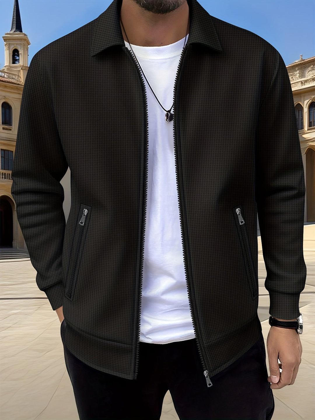 Wesley | Textured Full-Zip Jacket