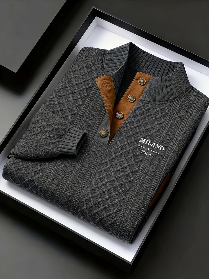 Alden | Stand Collar Textured Sweater