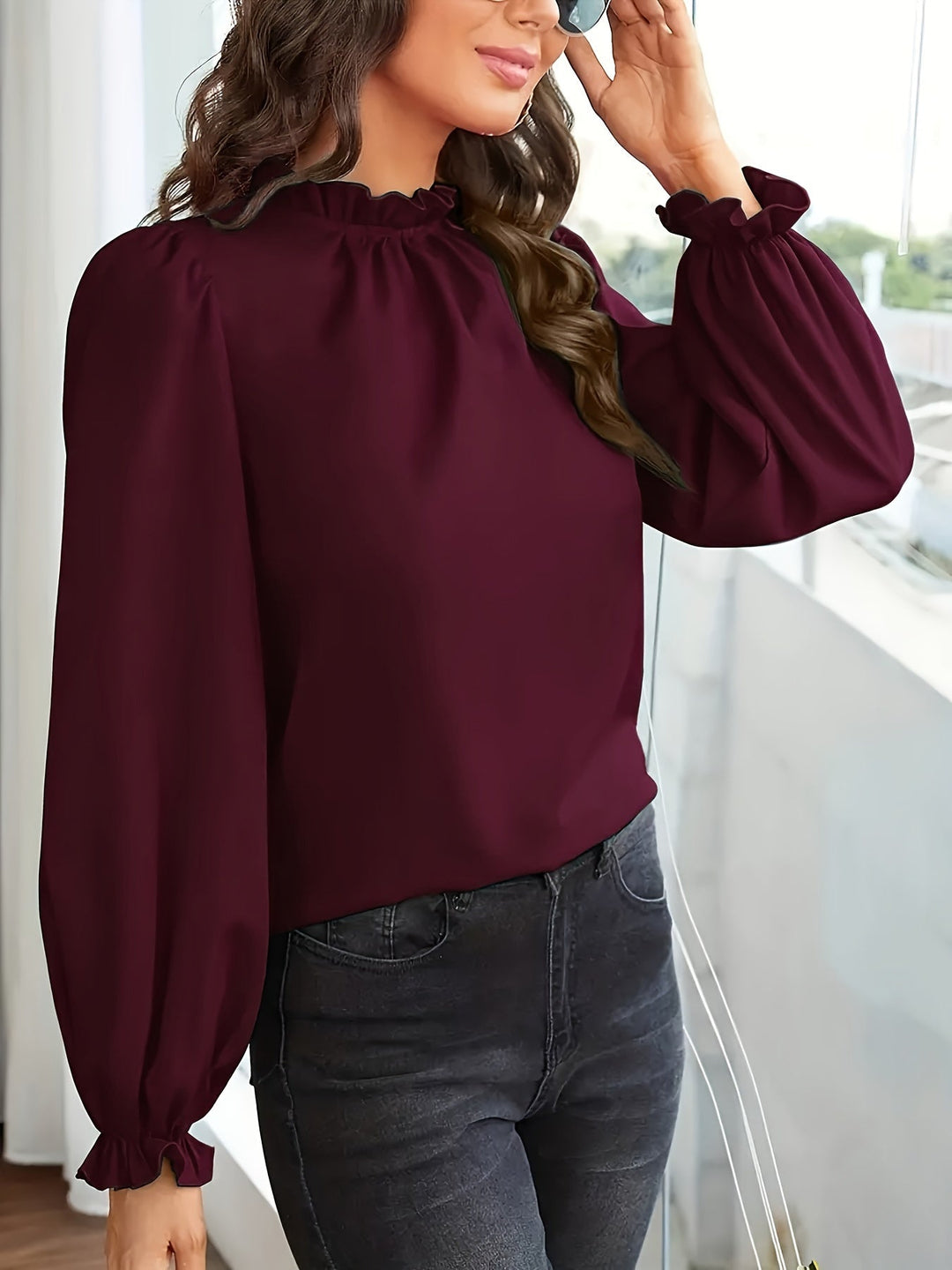 Estelle | Ruffle Collar Puff Sleeve Blouse