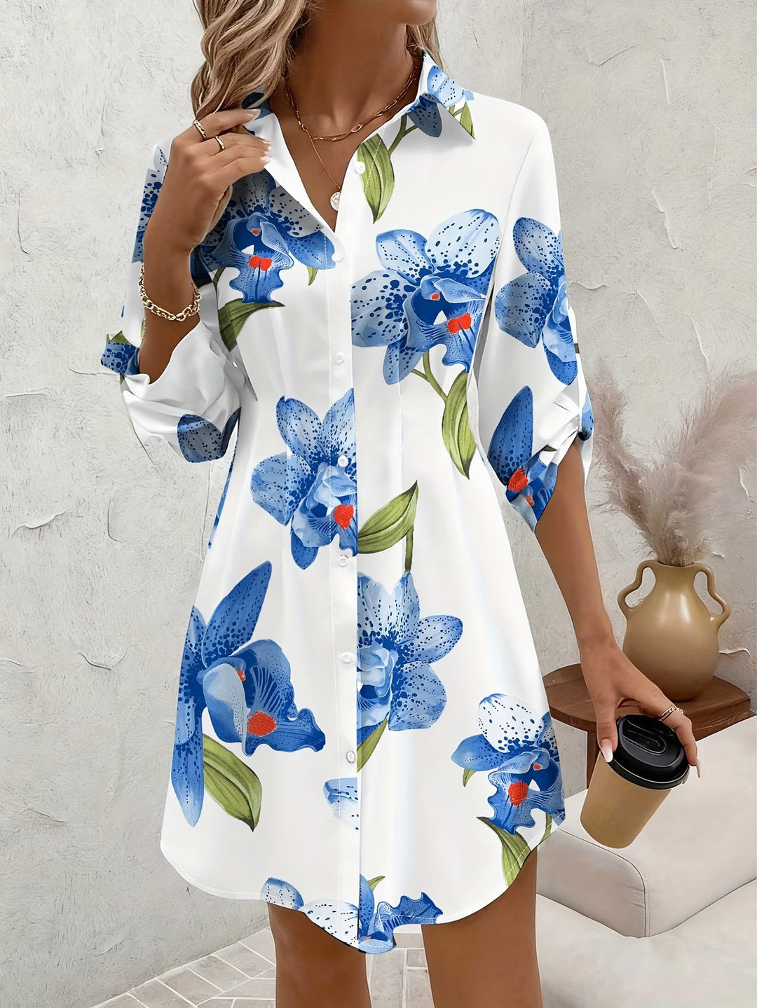 Aisha | Elegant Long Sleeve Floral Dress