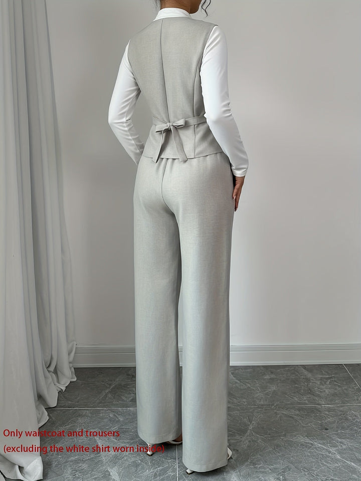 Vivienne | Tailored Vest & Wide-Leg Pant Set