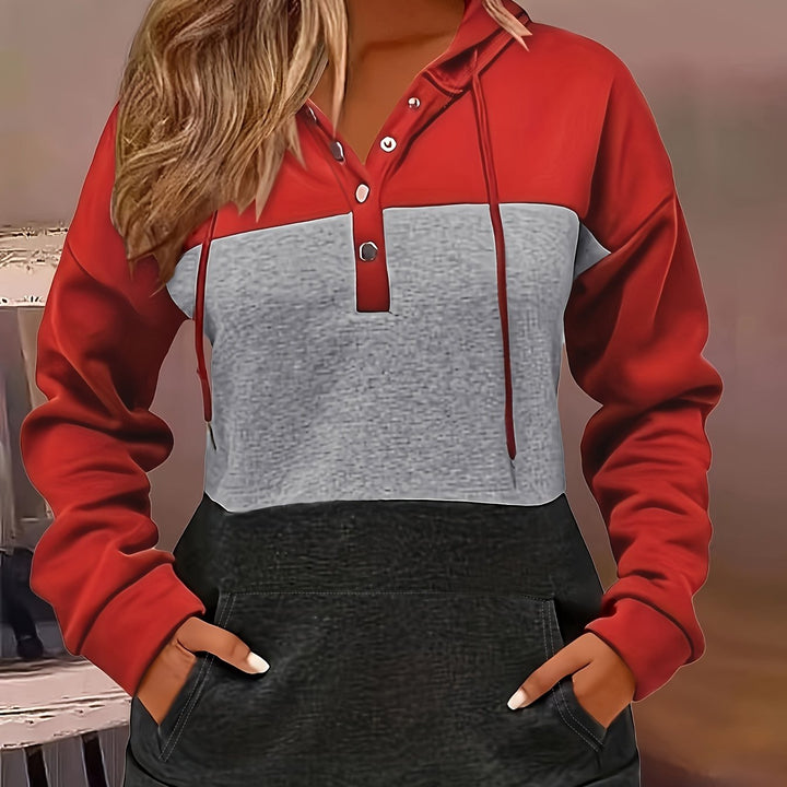Tamsin | Colour Block Drawstring Hoodie