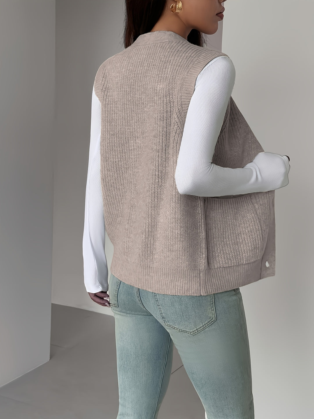 Sienna | Button-Front Sleeveless Vest
