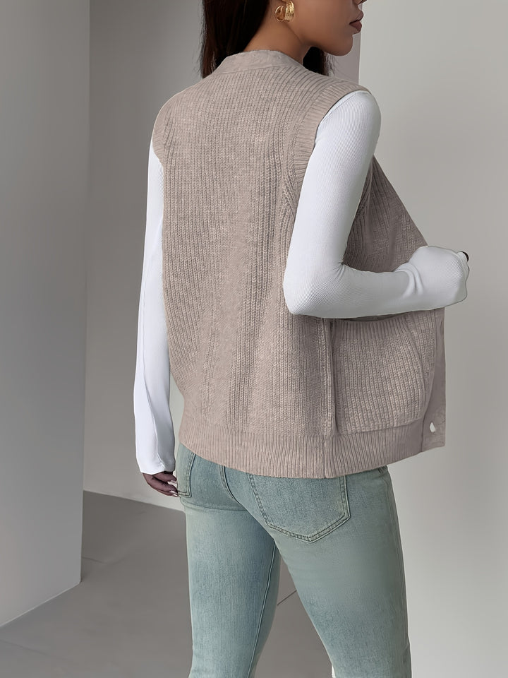 Sienna | Button-Front Sleeveless Vest