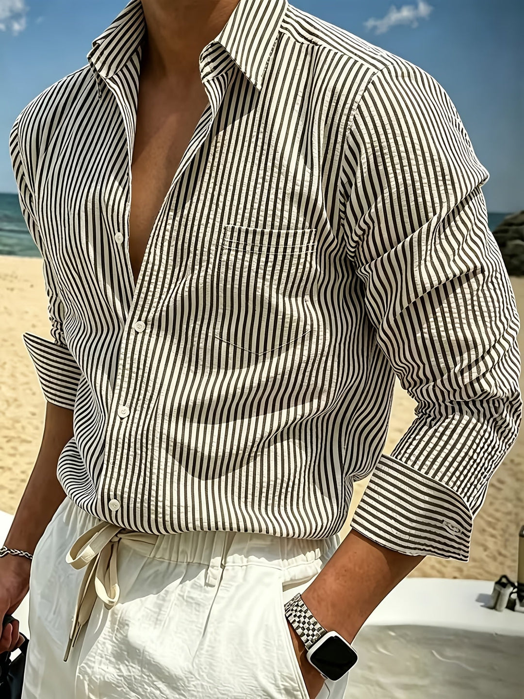 Reid | Refined Striped Long Sleeve Shirt