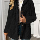 Ramona | Textured Hooded Button-Up Jacket