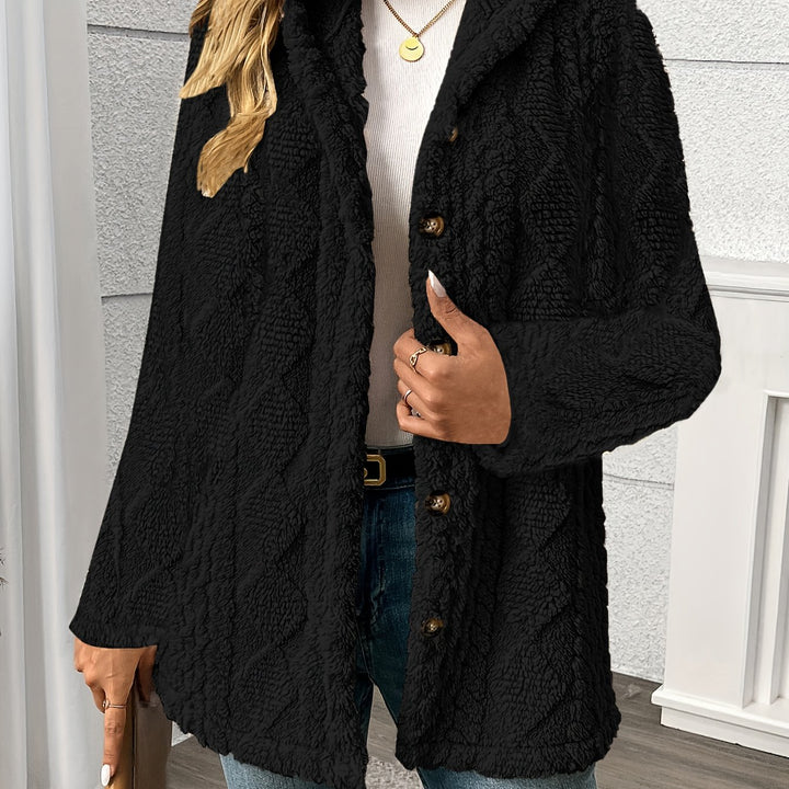 Ramona | Textured Hooded Button-Up Jacket