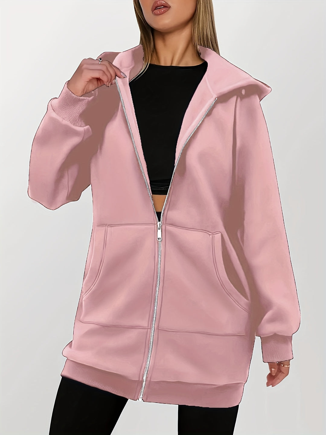 Sabina | Longline Zip-Up Hoodie