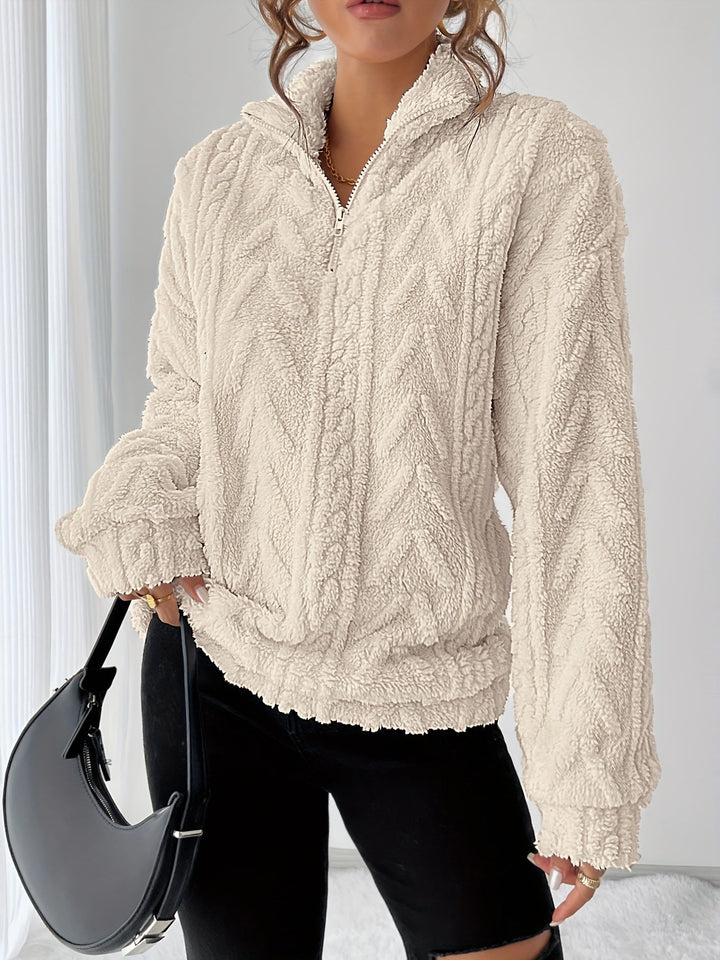 Loretta | Cozy Textured Stand-Collar Pullover