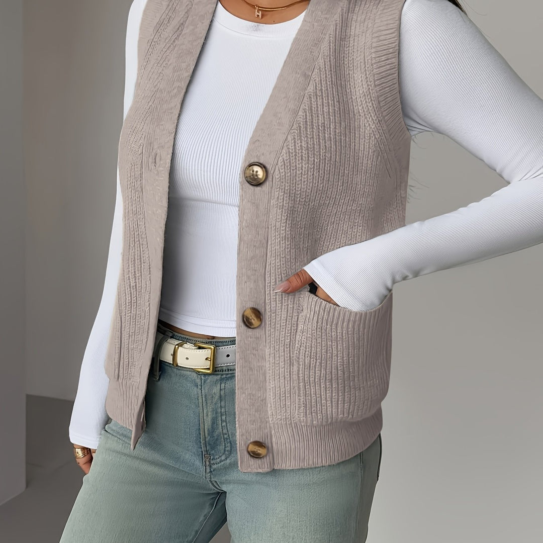 Sienna | Button-Front Sleeveless Vest