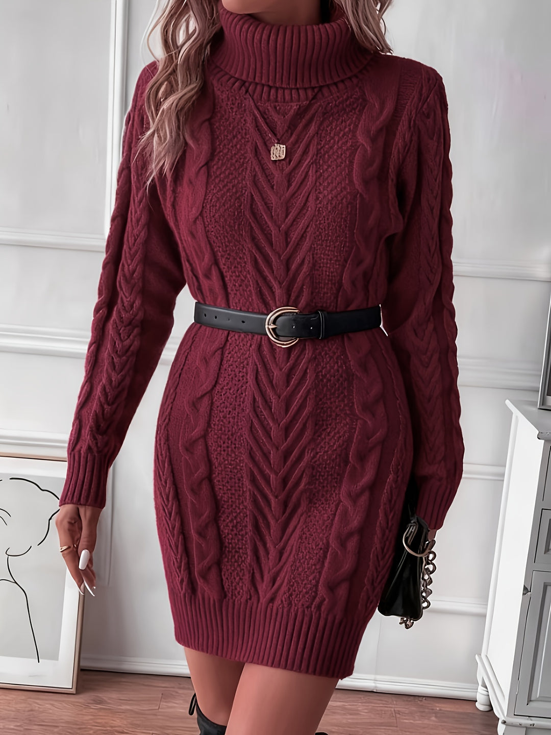 Della | Cable-Knit Sweater Dress