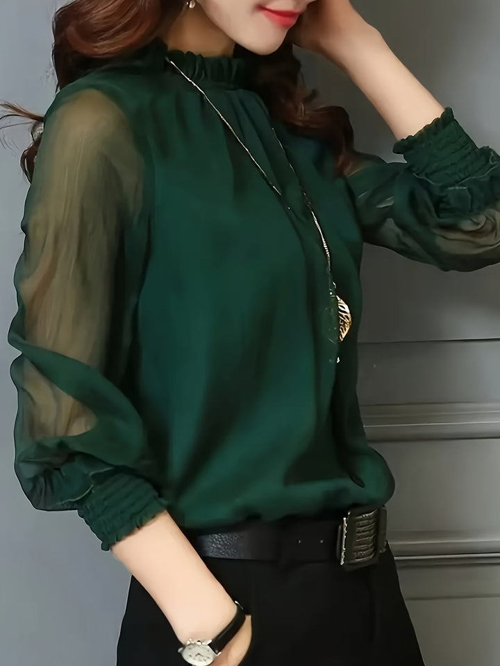 Whitney | Stand-Collar Long-Sleeve Blouse