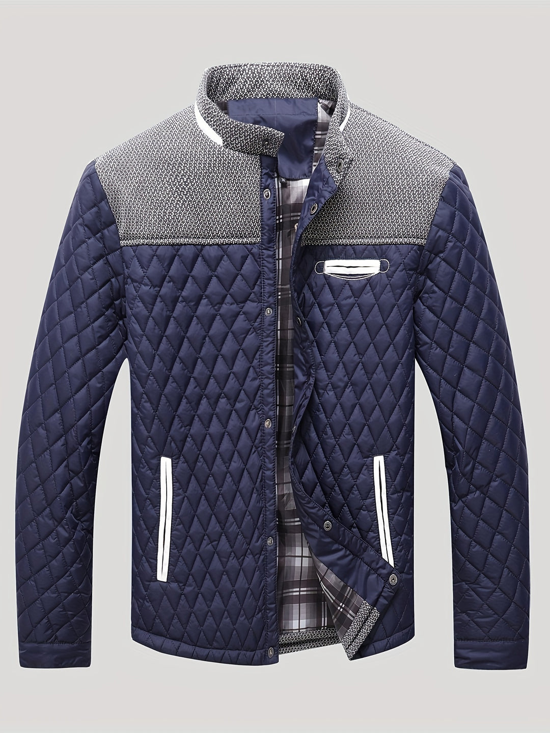 Thatcher | Diamond-Quilted Stand-Collar Jacket