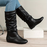 Marlene | Slouch Flat Mid-Calf Boots