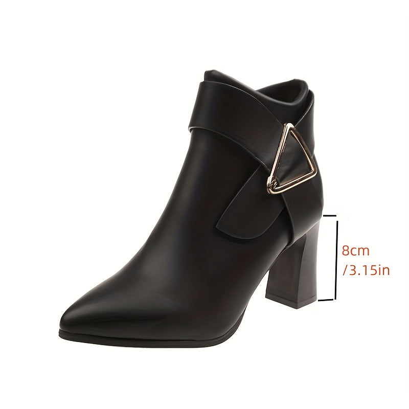 Marlene | Pointed-Toe Block Heel Ankle Boots