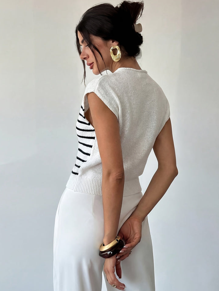 Odessa | Striped Mock-Neck Sweater Vest