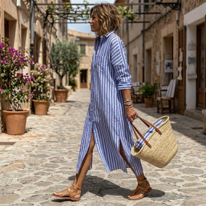 Josephine | Relaxed Striped Shirt Dress
