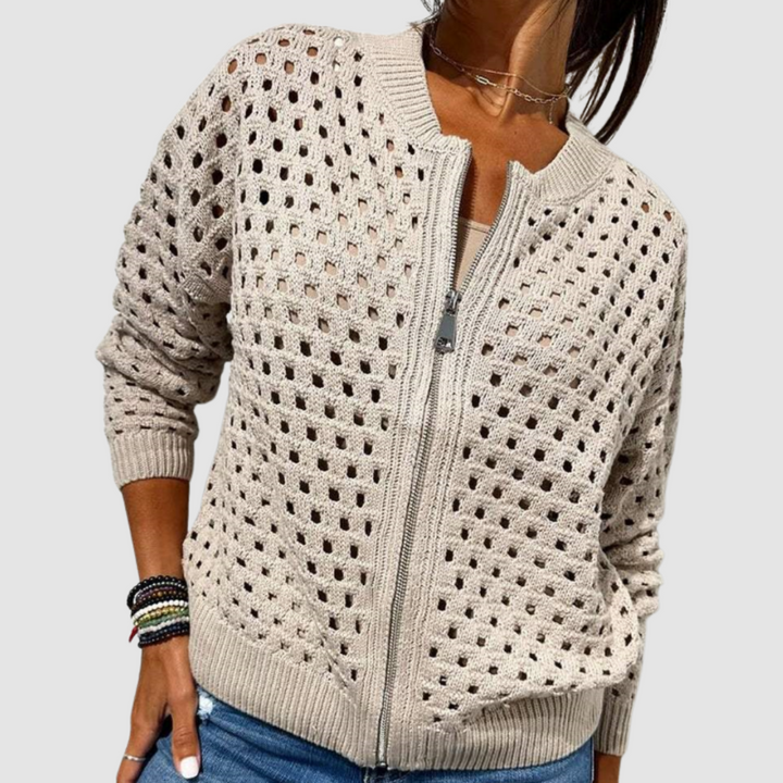 Faelina | Premium Knitted Hole Cardigan